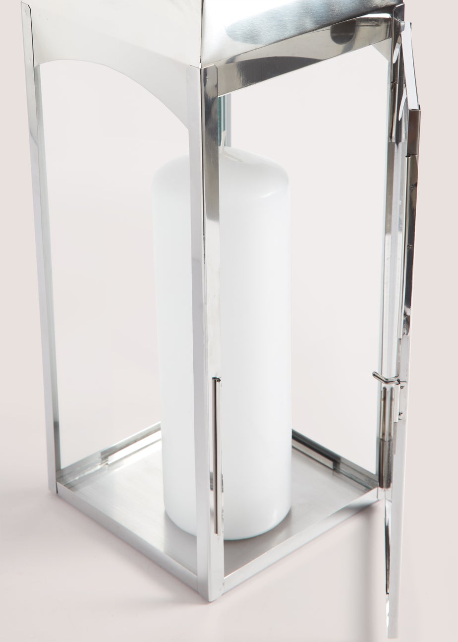 Large Silver Lantern (13cm x 12cm x 53cm)