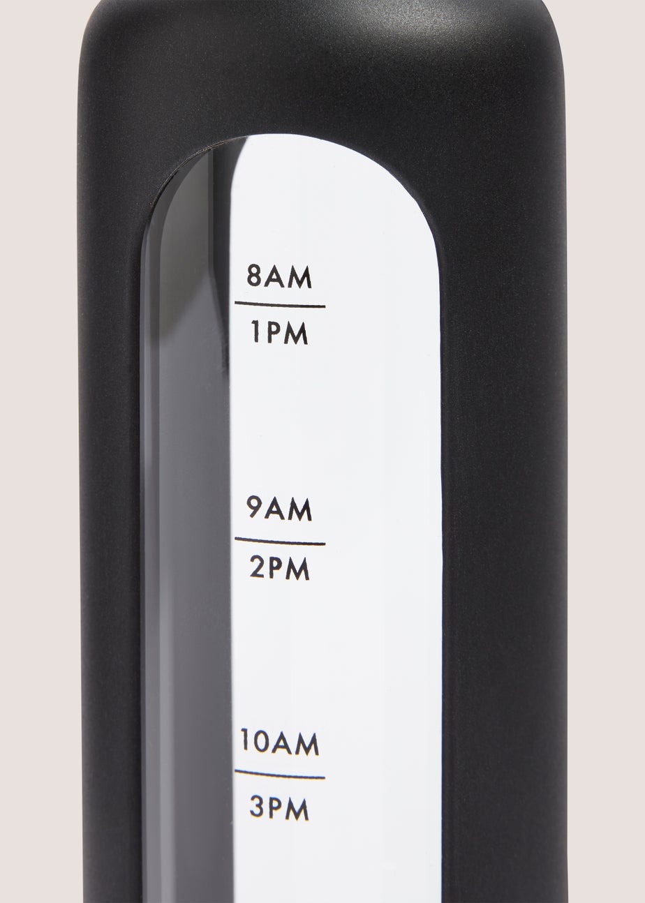Black Glass Tracker Water Bottle (22.5cm x 6.5cm)