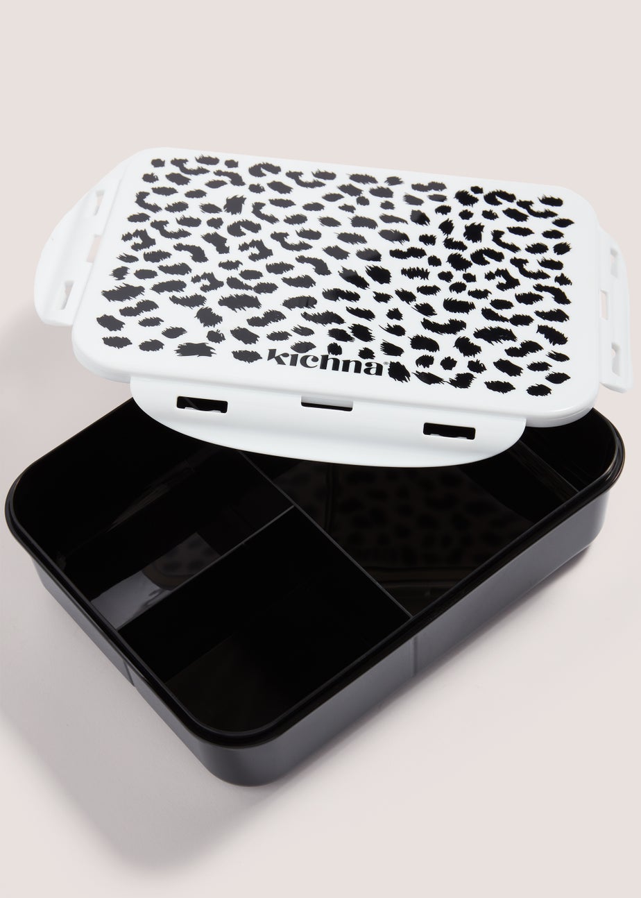 Kichna Black Leopard Lunch Box (22cm x 17cm x 6cm)
