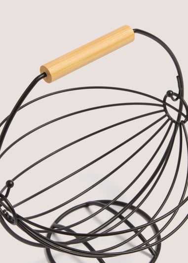 Black Wire Small Hanging Fruit Basket (28cm x 24.5cm x 23cm)