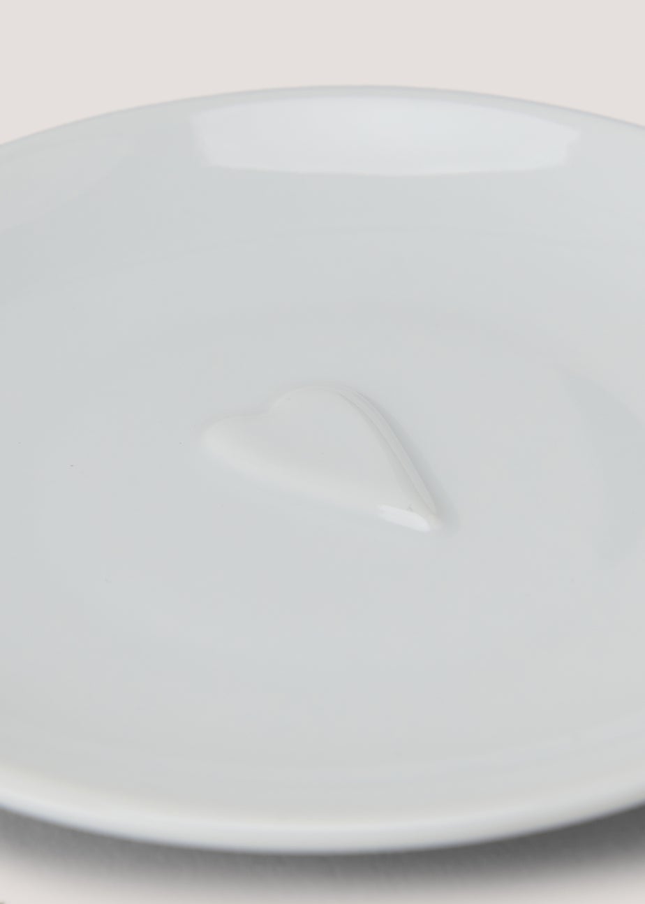 White Heart Embossed Teabag Tidy (11cm)