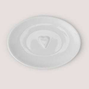 White Heart Embossed Teabag Tidy (11cm)