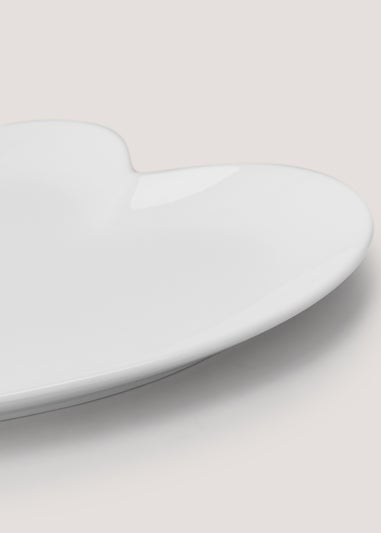 White Heart Shape Dinner Plate