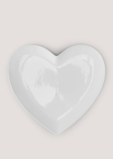 White Heart Shape Dinner Plate