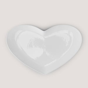 White Heart Shape Dinner Plate