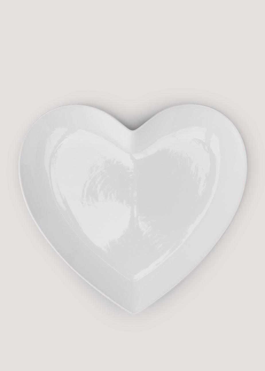 White Heart Shape Dinner Plate