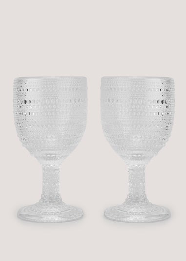 2 Pack Bubble Effect Wine Glasses (16cm x 9cm)