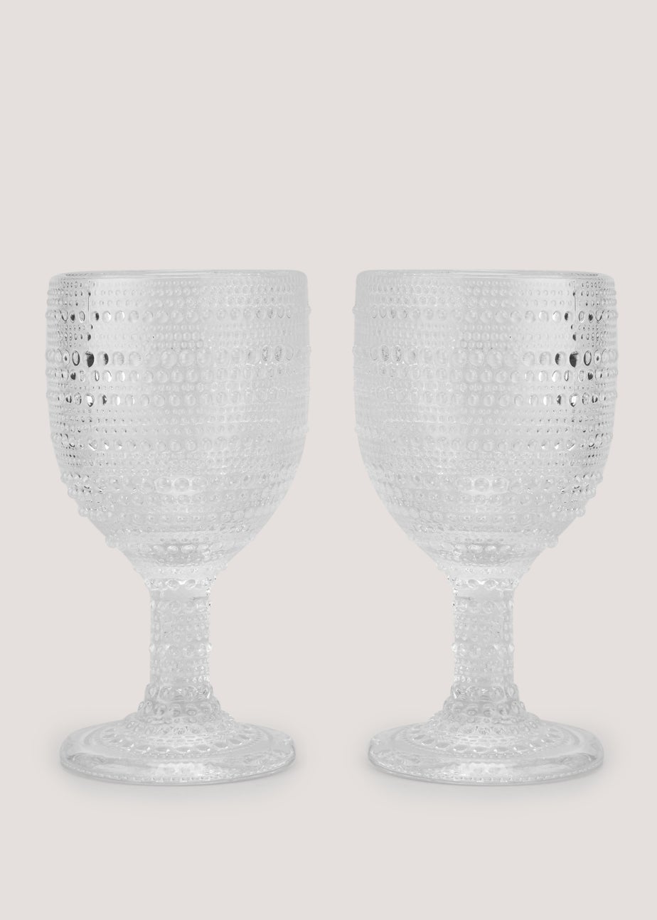2 Pack Bubble Effect Wine Glasses (16cm x 9cm)