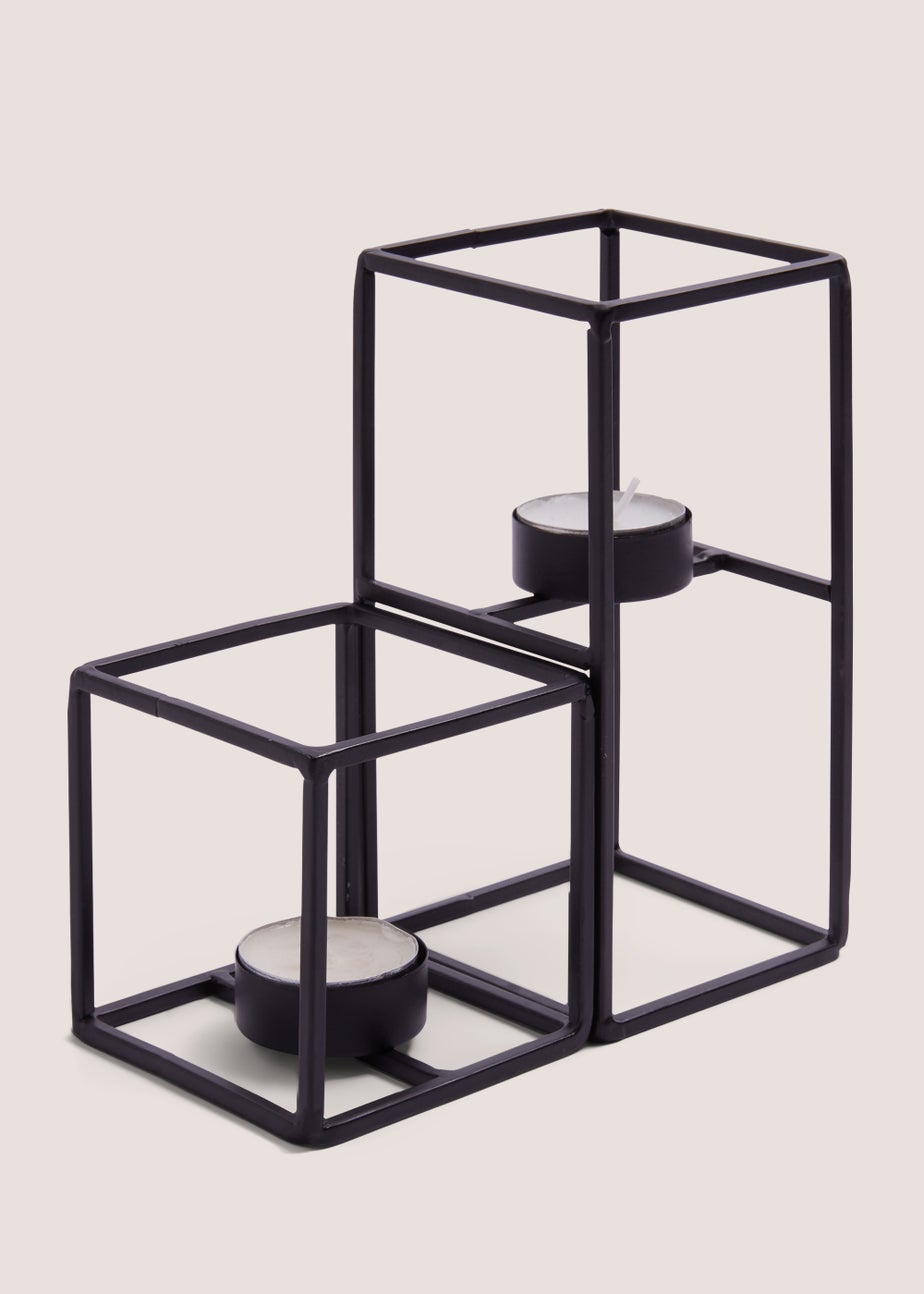 2 Pack Black Tealight Holder Box (21.5cm x 18cm)
