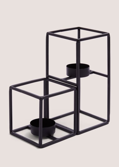 2 Pack Black Tealight Holder Box (21.5cm x 18cm)