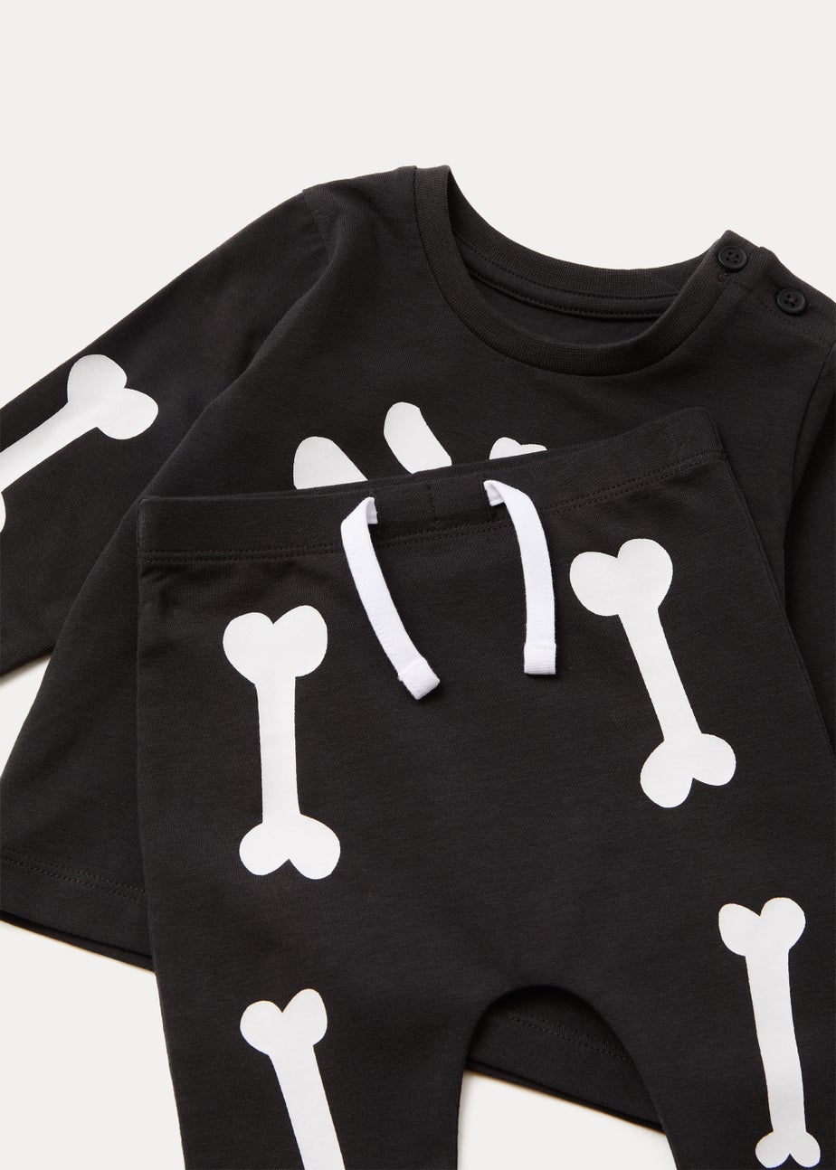 Baby Black Skeleton Top & Leggings Set (Newborn-23mths)