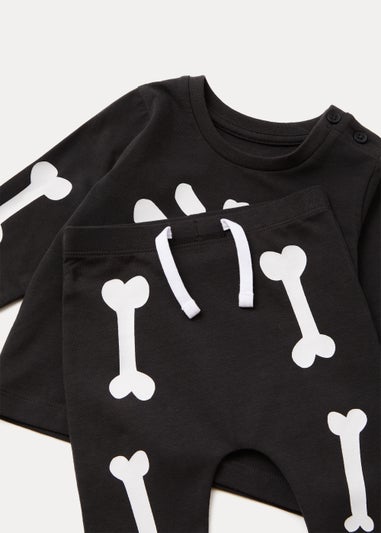 Baby Black Skeleton Top & Leggings Set (Newborn-23mths)