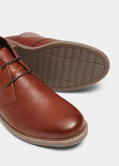 Brown Real Leather Wide Fit Chukka Boots