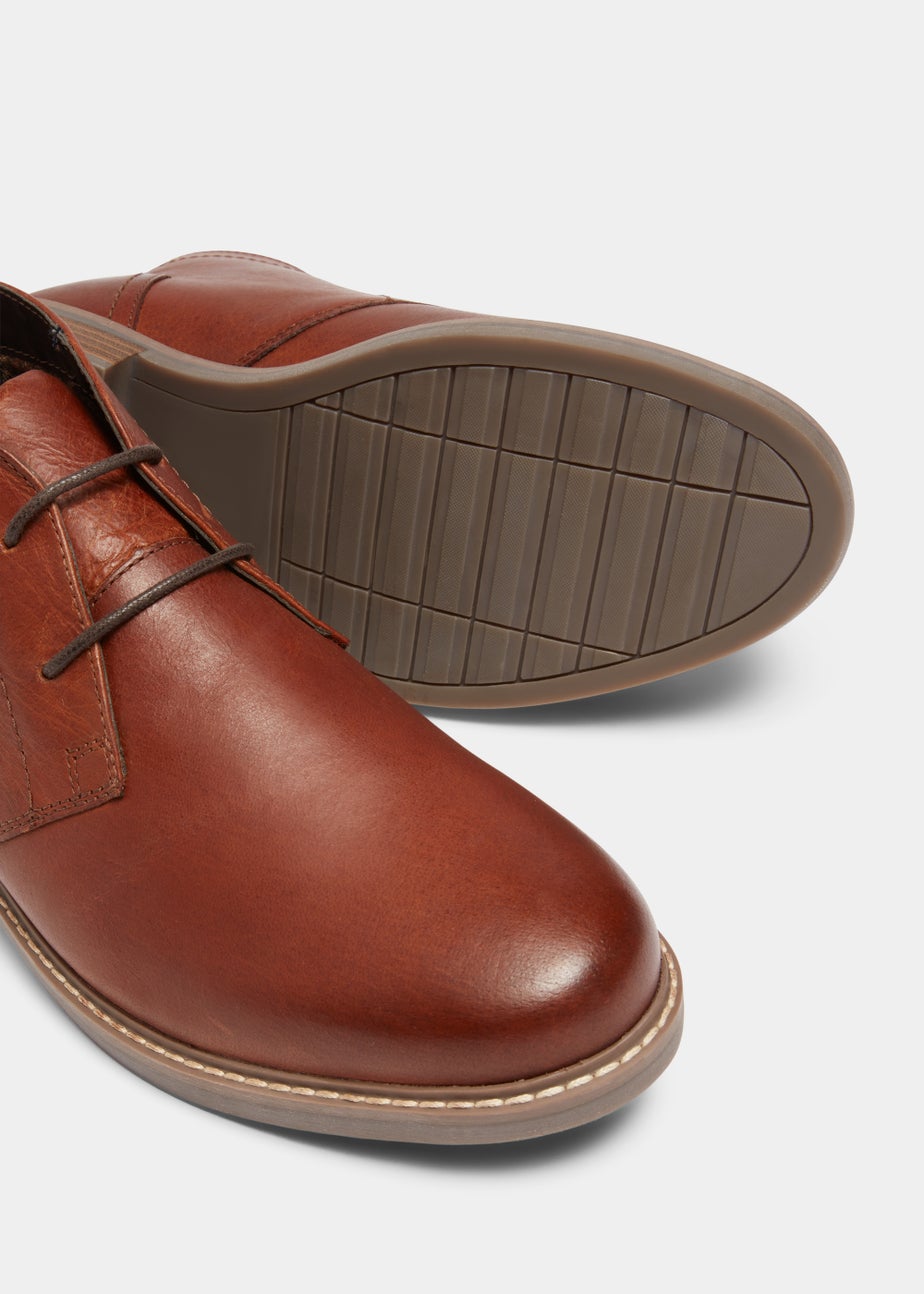 Brown Real Leather Wide Fit Chukka Boots