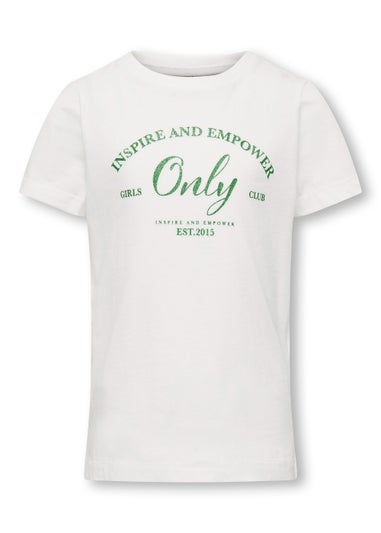 ONLY Girls White Slogan Top (5-14yrs)