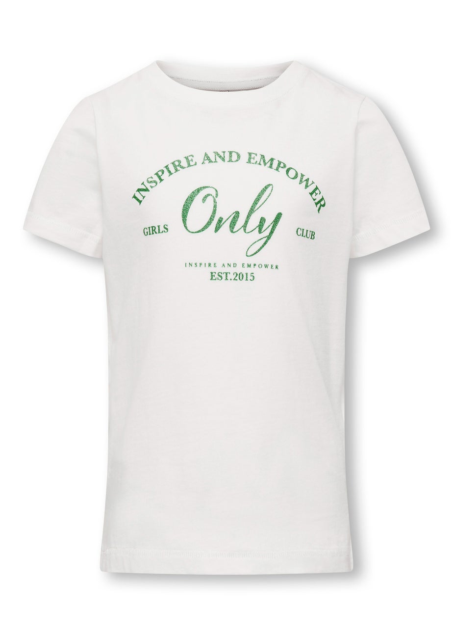 ONLY Girls White Slogan Top (5-14yrs)