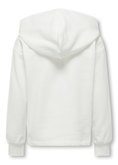ONLY Girls White Slogan Hoodie (5-14yrs)
