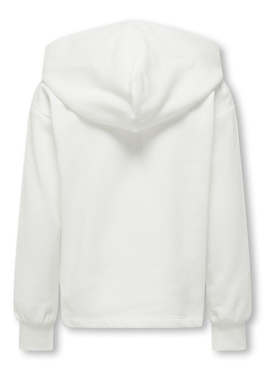 ONLY Girls White Slogan Hoodie (5-14yrs)