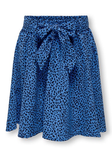 ONLY Girls Blue Print Skater Skirt (6-14yrs)