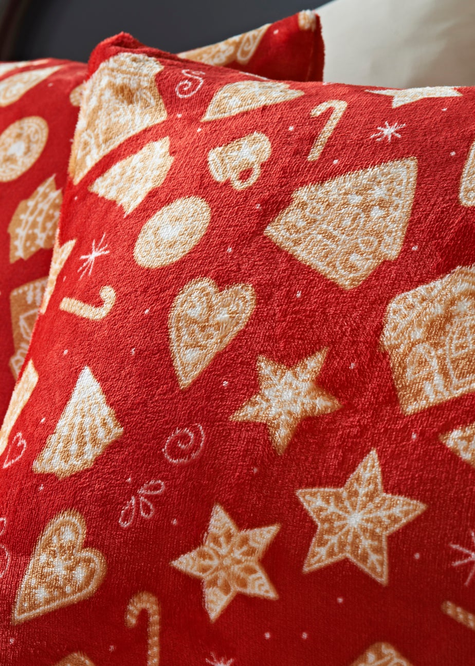 Red Gingerbread House Fleece Duvet Cover