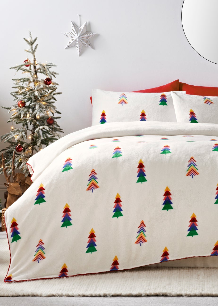 Multicoloured Rainbow Tree Fleece Duvet Cover