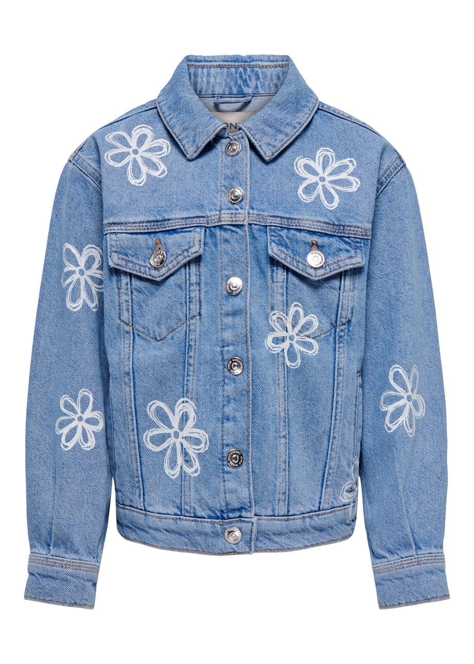ONLY Kids Denim Floral Print Jacket (6-14yrs)
