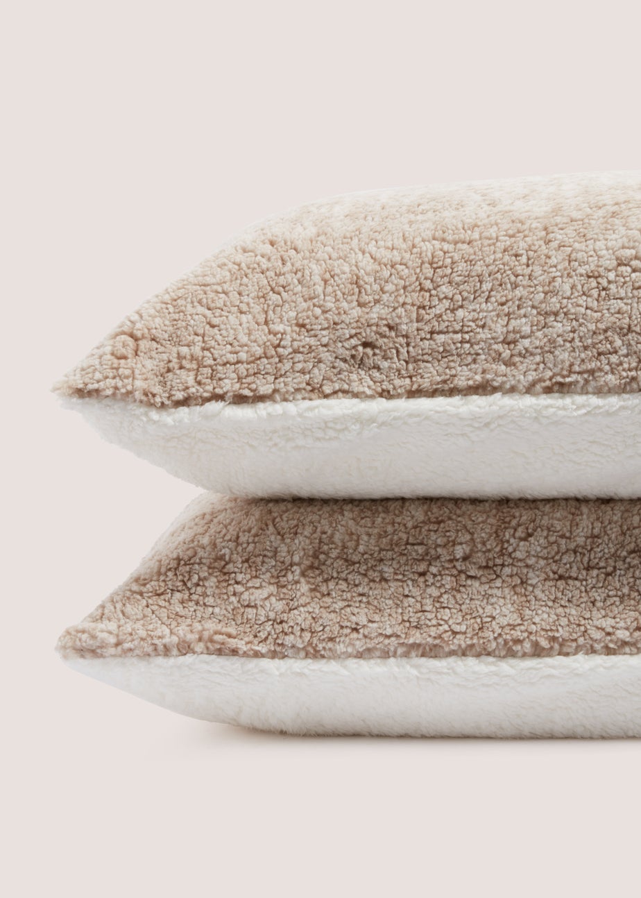 Beige Marl Teddy Pillowcase Pair