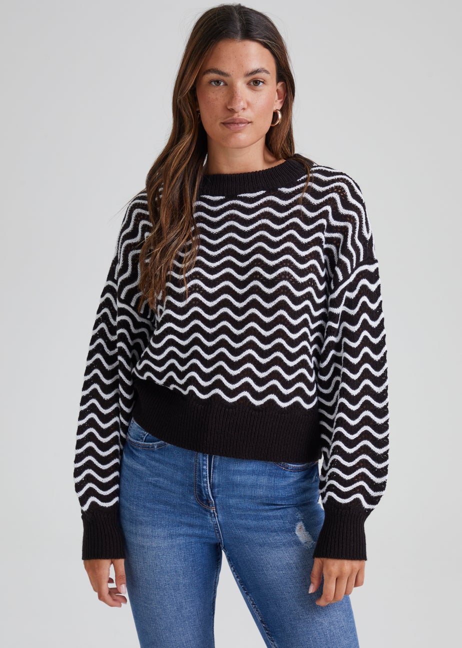 JDY Rita Multicoloured Long Sleeve Short Knitted Top