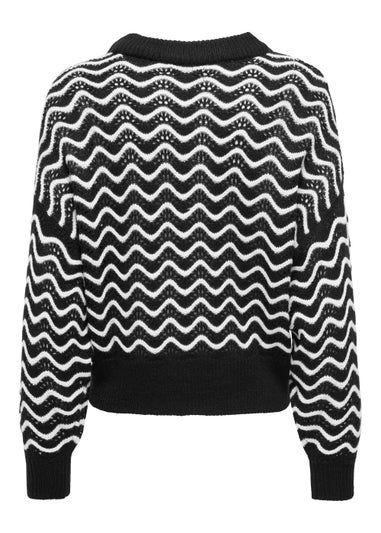 JDY Rita Multicoloured Long Sleeve Short Knitted Top