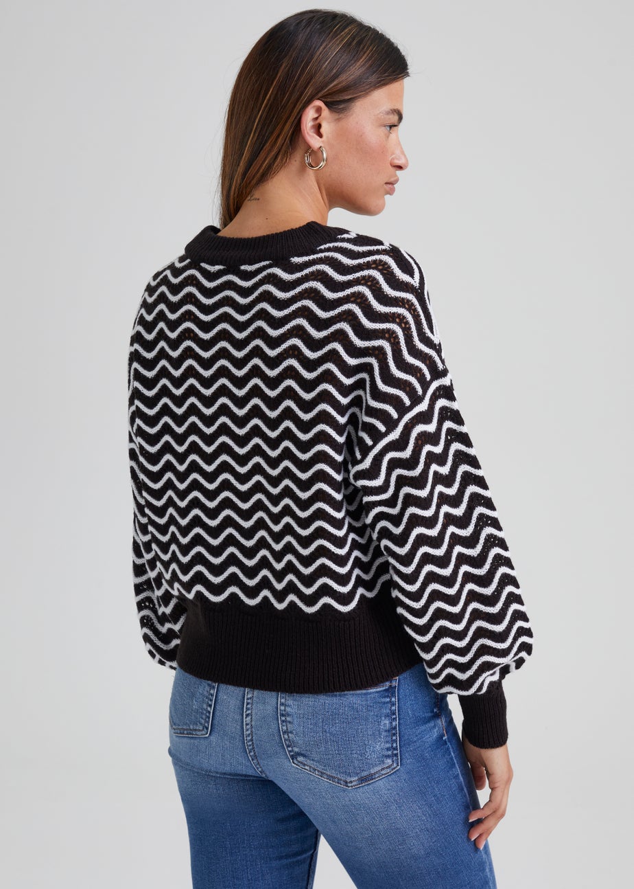 JDY Rita Multicoloured Long Sleeve Short Knitted Top