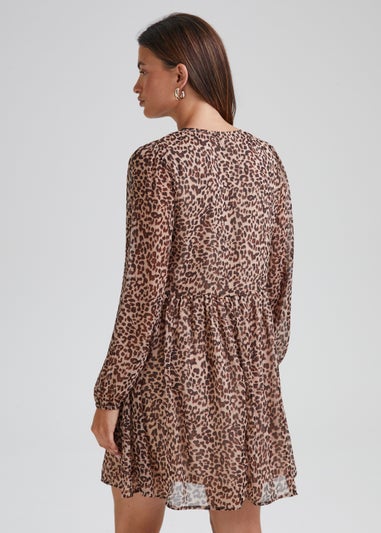 JDY Sina Stone Animal Print Long Sleeve Dress