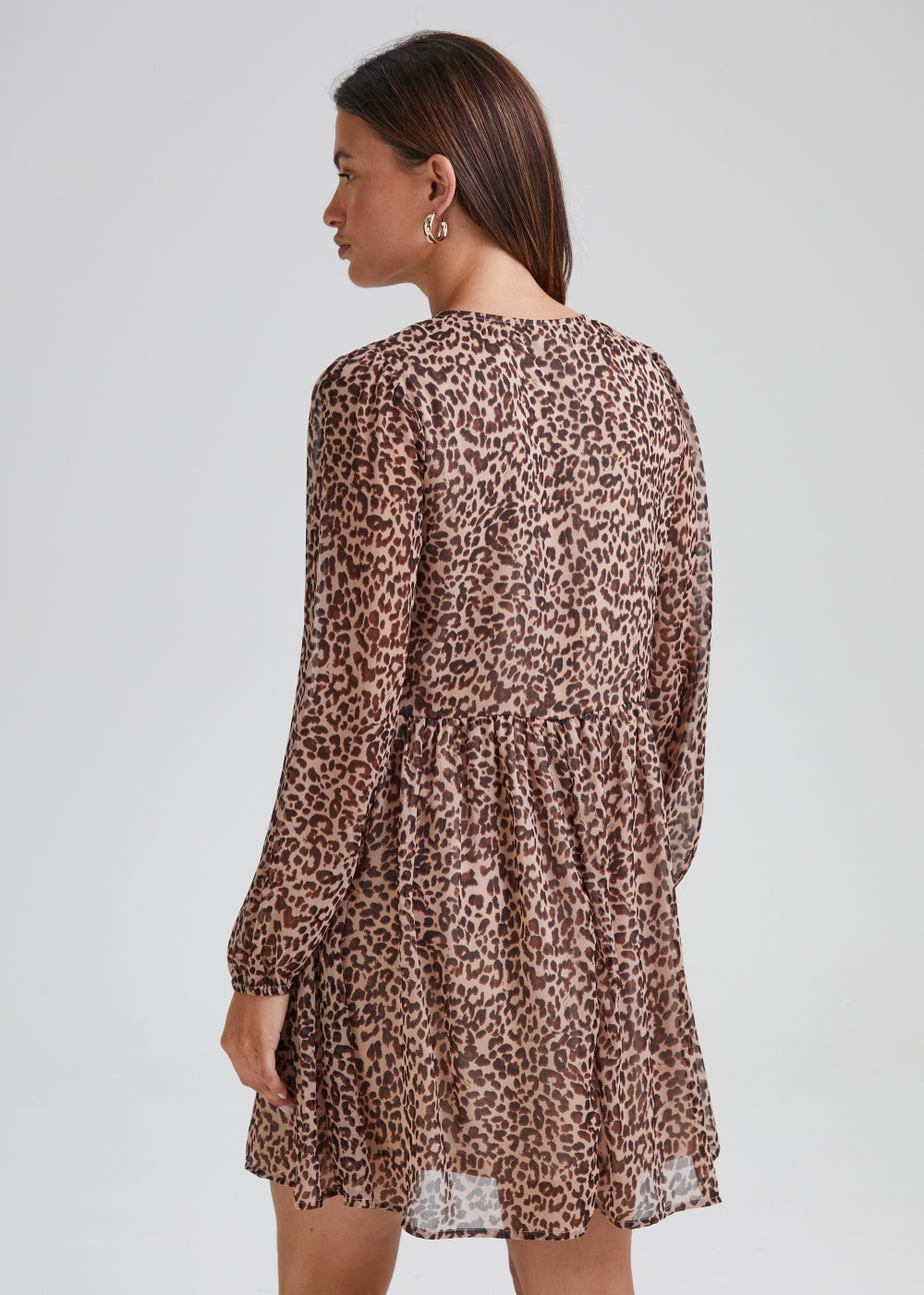 JDY Sina Stone Animal Print Long Sleeve Dress