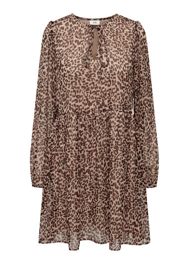 JDY Sina Stone Animal Print Long Sleeve Dress