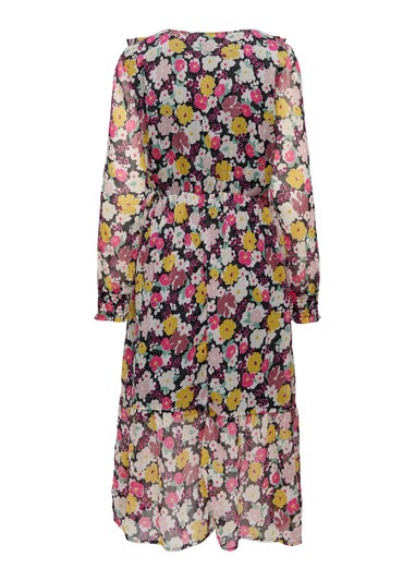 JDY Lilly Multicoloured Long Sleeve Midi Dress