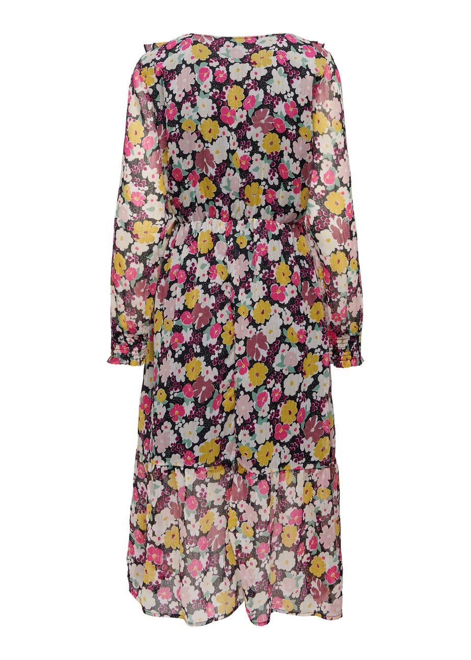 JDY Lilly Multicoloured Long Sleeve Midi Dress