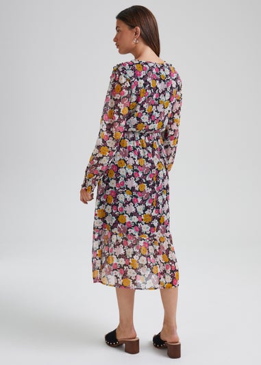 JDY Lilly Multicoloured Long Sleeve Midi Dress