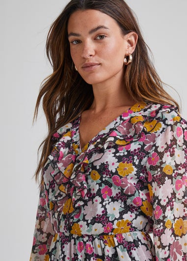 JDY Lilly Multicoloured Long Sleeve Midi Dress