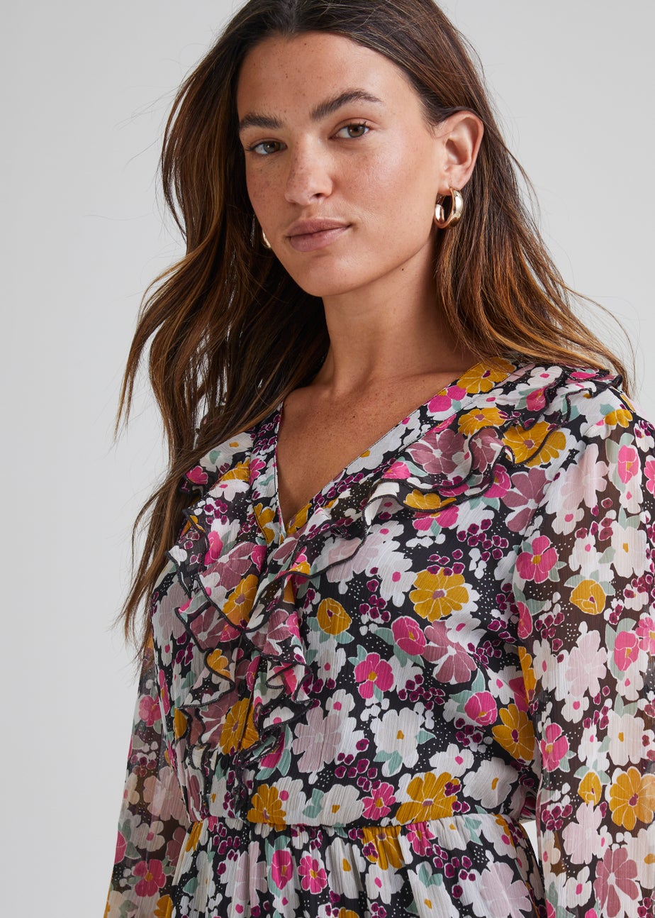 JDY Lilly Multicoloured Long Sleeve Midi Dress