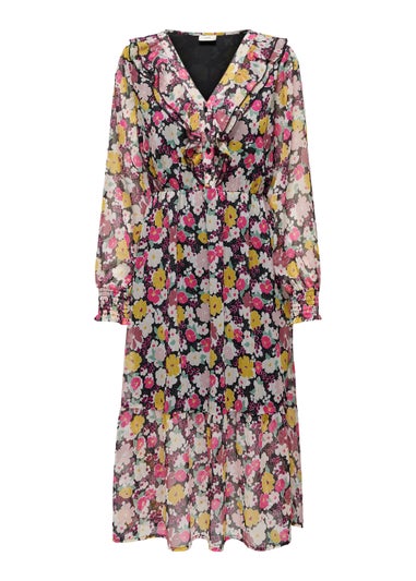JDY Lilly Multicoloured Long Sleeve Midi Dress
