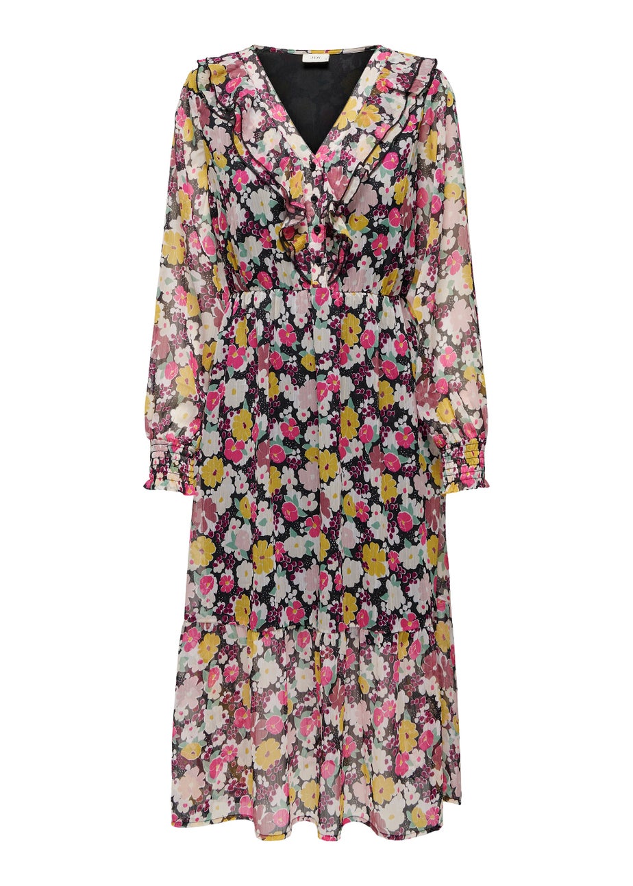 JDY Lilly Multicoloured Long Sleeve Midi Dress