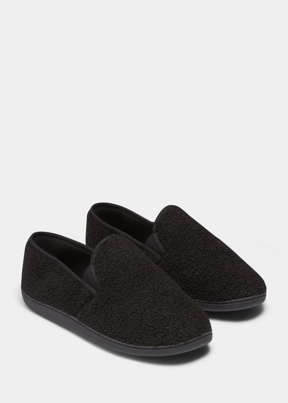 Black Thinsulate Borg Slippers