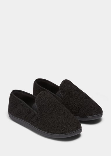 Black Thinsulate Borg Slippers