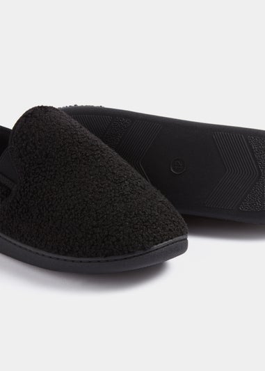 Black Thinsulate Borg Slippers