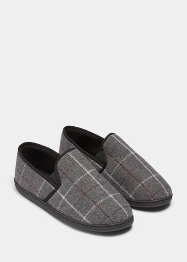 Grey Check Thinsulate Slippers