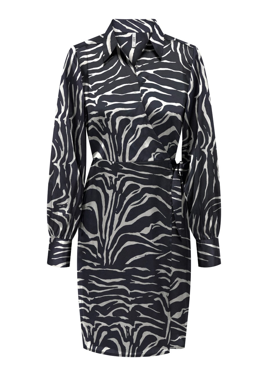 JDY Fifi Multicoloured Zebra Print Mini Wrap Dress