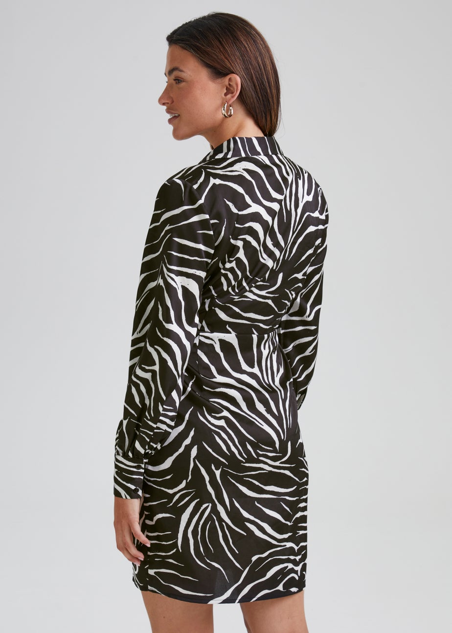 JDY Fifi Multicoloured Zebra Print Mini Wrap Dress