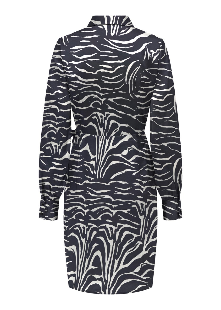JDY Fifi Multicoloured Zebra Print Mini Wrap Dress