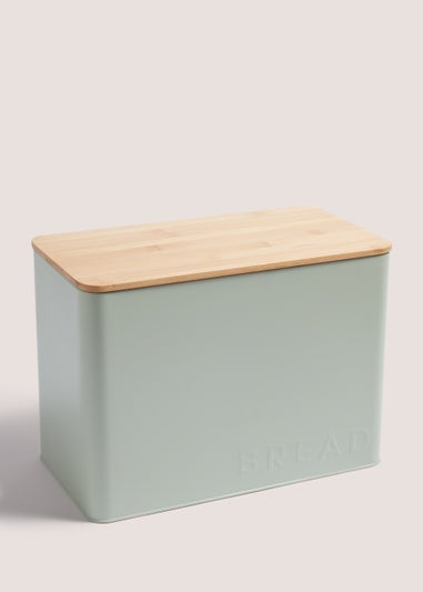 Pastel Green Bread Bin (23cm x 32cm x 17.5cm)