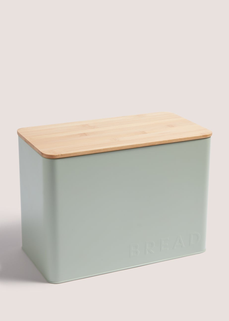 Pastel Green Bread Bin (23cm x 32cm x 17.5cm)