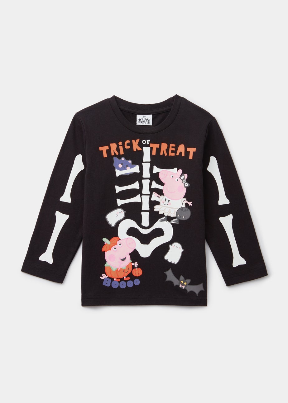 Kids Black Peppa Pig Halloween T-Shirt (9mths-5yrs)